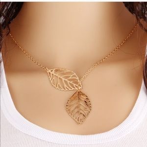 COPY - Double Leaf Delicate Gold Necklace